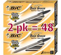 Value Pack of 48 - BIC Cristal Bold (1.6mm) Ball Pen, Black, 48ct (MSBP241-BK) by BIC