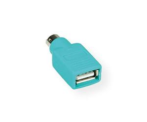 Value PS/2 to USB Adaptateur, Mouse Green - Adaptateur pour Câble (Mouse Green, Vert, 12 x 20 x 30 mm)