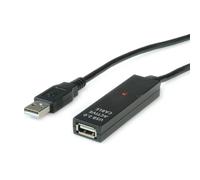 VALUE - Rallonge de câble USB - USB (M) pour USB (F) - USB 2.0 - 30 m - actif - noir