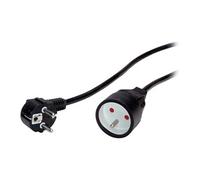 VALUE - Rallonge de câble d'alimentation - Français / UTE (M) pour Français / UTE (F) - CA 250 V - 16 A - 5 m - noir