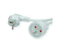 VALUE - Rallonge de câble d'alimentation - power CEE 7/7 (M) pour Français / UTE (F) - CA 250 V - 16 A - 5 m - blanc