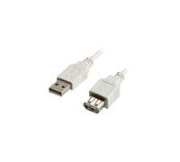 Value Câble USB USB 2.0 USB-A mâle, USB-A femelle 3.00 m blanc blindé 11.99.8961