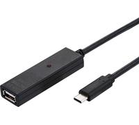 VALUE Rallonge USB 2.0, active, avec répéteur, A-C, noir, 15 m