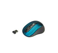 VALUE - Souris - droitiers et gauchers - optique - 3 boutons - sans fil - 2.4 GHz - récepteur sans fil USB - noir, bleu