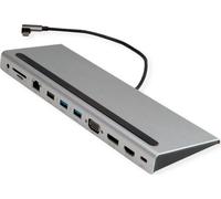 VALUE Station d'accueil multiport USB 3.2 Gen 2 Type C, 4K HDMI/DP, VGA, USB, lecteur de cartes, PD, LAN, Audio