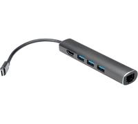 VALUE Station daccueil USB type C, 4K HDMI, 3x USB type A, Gigabit Ethernet, gris