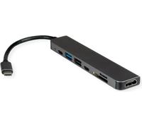 VALUE Station d'accueil USB type C, HDMI 4K60, 2x USB2.0 (A+C) + 1x USB3.2 Gen1 (A), 1x PD, 1x SD/TF