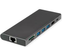 VALUE Station d'accueil USB Type C, HDMI 4K60, 4x US3.2Gen1 (1x C + 3x A), 1x PD, 1x SD/TF, 1x RJ45, 1x 3.5mm