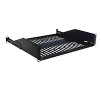 VALUE Support d'appareils 19 Pouces 2 U, P : 400 mm, Max. 25 kg, Forme en U, Noir