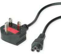 VALUE UK Câble d'alimentation, 3 pôles, prise Notebook, 3A, noir, 1,8 m