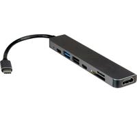 Value USB 2.0 Adaptateur [1x USB-C® - 7x HDMI®, USB-A, USB-C®, SD, microSD] VALUE USB Typ C Dockingstation, HDMI 4K6 0.1 m 4K UHD