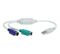 Value USB 2.0 Câble adaptateur [1x USB 2.0 type A mâle - 2x PS/2 femelle] 0.30