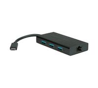 VALUE USB 3.1 to Gigabit Ethernet Converter - Adaptateur réseau - USB-C 3.1 - USB 3.0 x 3 + Gigabit Ethernet x 1 + USB-C 3.1 x 1 - noir