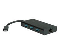 VALUE USB 3.1 to Gigabit Ethernet Converter - Adaptateur réseau - USB-C 3.1 - USB 3.0 x 3 + Gigabit Ethernet x 1 + USB-C 3.1 x 1 - noir G