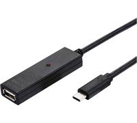 VALUE USB Prolongation active 2.0 avec Repeater, A-C, noir, 15 m