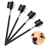 ValueBargain Lot de 4 peignes anti-taches en métal double face pour enlever les débris et soins des yeux doux pour chiots et chatons