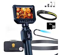VALUEFIND France Camera endoscopique professionelle 1920/P orientable 360º avec Son Grand écran de contrôle Cable Semi Rigide 1 Metre +Carte SD+malette Transport+lampefrontale detecteur de mouvements