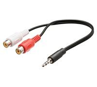 Valueline 0.20m 3.5mm Mâle vers 2x RCA Femelle Jack Stéréo Audio Câble Adaptateur - Noir
