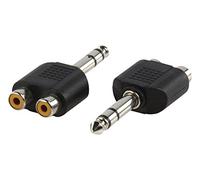 Valueline-011 AC Adaptateur De Cable Adaptateur pour (-Cable RCA 6,35 mm Black mâle/Femelle De Nickel De Plastique)