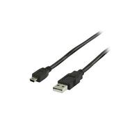 Valueline 1m, USB 2.0, A - 5 pin câble USB USB A Mini-USB A Noir