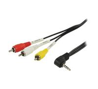 Valueline 2m RCA x 3 - 3.5mm m/m câble audio 3 x RCA 3,5mm Noir