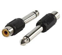 Valueline AC-021 - Adaptateur Audio Mono RCA Femelle vers Jack 6,35 mm mâle (Noir)