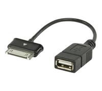 Valueline - Adaptateur de données - USB femelle pour connecteur à 30 broches de station d'accueil Samsung mâle - 20 cm - noir