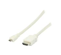 Valueline - Câble HDMI avec Ethernet - HDMI mâle pour 19 pin micro HDMI Type D mâle - 2 m - blanc