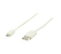 Valueline - Câble USB - Micro-USB de type B (M) pour USB (M) - USB 2.0 - 1 m - plat - blanc