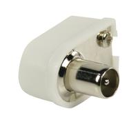 Valueline - Connecteur RF - connecteur IEC mâle - coaxial - blanc - connecteur incliné (pack de 2)