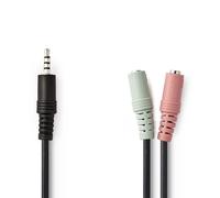 Valueline Polybag - Prise de casque micro - mini jack 4 pôles mâle pour mini-phone stereo 3.5 mm femelle - 20 cm - noir