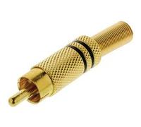 Connecteur RCA mâle en couleur noir avec anneau plaqué or, 10 unités