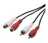 Valueline VLAB24205B50 Câble d'extension Audio stéréo 2X RCA mâle - Femelle, 5 m, Noir