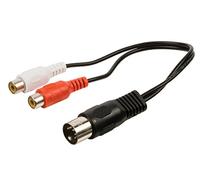Valueline VLAP20250B02 Câble Adaptateur Audio DIN à connecteur DIN 5 Broches mâle vers 2X RCA Femelles 0,20 m, Noir