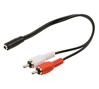 Valueline VLAP22255B02 - Câble audio stéréo - 2x RCA Mâles vers 3.5 mm Femelle - 20cm