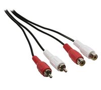 Valueline VLAP24205B50 - Rallonge audio stéréo - 2x RCA Mâles vers 2x RCA Femelle - 5m