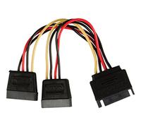 Câble adaptateur dalimentation sata à connecteur sata 15 broches mâle vers 3x sata 15 broches femelles + molex femelle 0,15 m m