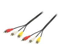 VALUELINE VLVP24300B15 Câble vidéo composite 3x RCA Mâles - 3x RCA Mâles 1.50 m Noir
