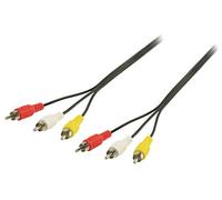 Valueline VLVP24300B20 Câble Audio/vidéo 3X RCA mâles vers 3X RCA mâles 2 m Noir