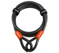 VALUEMAX Câble de vélo épaisseur 12 mm en revêtement PVC double boucle tressé - 213 cm