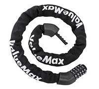 ValueMax Chaîne Antivol Vélo à Code de 1000 mm * 8 mm avec 5 Chiffres Mot de Passe, Cadenas à Vélo en Acier Trempé Haute Sécurité pour vélo, Moto, Porte, Portail