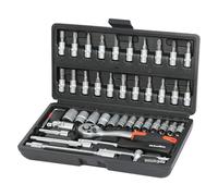 ValueMax Coffret de Douilles en Cr-V avec liquet 1/4" | 72 Dents, à Dégagement Rapide, 46 Pièces