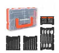 ValueMax Coffrets de Forets 55 Pièces, Comprend Forets à Béton, Forets Métal, Mèche à Bois Plate et Embouts de Tournevis et Boîte de Rangement