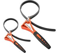ValueMax Jeu de 2 clés à sangle en caoutchouc réglables pour tuyaux et filtres à huile, 460 mm et 630 mm, universelles pour bouteilles, éviers, pommes de douche, ouverture de bocaux en verre