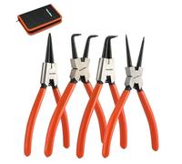 ValueMax Jeu de 4 Pinces à Circlips, Pince pour Circlip Interne et Externe avec Sac, Longueur 180 mm, Taille de la Pointe 1,6 mm