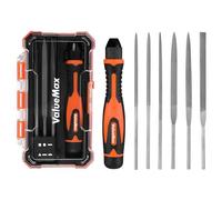 ValueMax Jeu de 7 Limes Métal Interchangeables, Mini Limes avec Manche | Lime Ronde/Demi-ronde/Triangulaire/Carré/Plate/Plat et Pointu, pour Métal, Bois, Cuir, Plastique