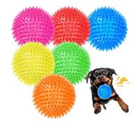 Valuepeak Lot de 6 balles couinantes de 8,9 cm pour chiens de grande et moyenne taille, balles à picots pour chiots qui font leurs dents