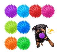 Valuepeak Lot de 8 balles couinantes de 6,3 cm pour chiens de petite et moyenne taille, balles à picots pour chiots qui font leurs dents