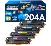 Valuetoner Lot de 4 Cartouches de Toner compatibles pour imprimante HP 204A 204A CF510A CF511A CF512A CF513A pour imprimante Color LaserJet Pro MFP M180nw M154nw M180n M154a MFP M181fw