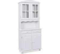Valux Vitrine, 2 portes en bois, 2 portes vitrées, 2 tiroirs, blanc.